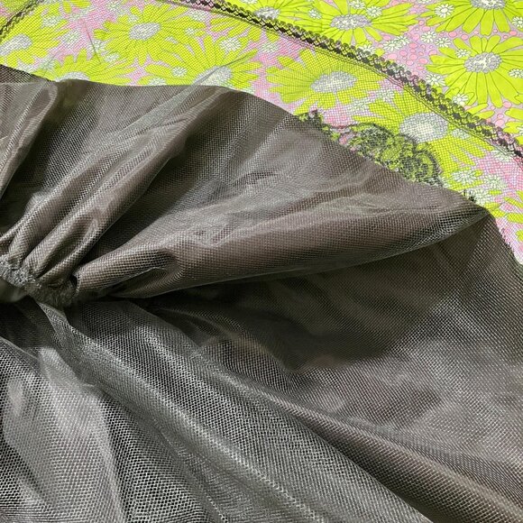 80s vintage dress  cocktail tiered ruffle big flower strapless prom - Picture 10 of 10